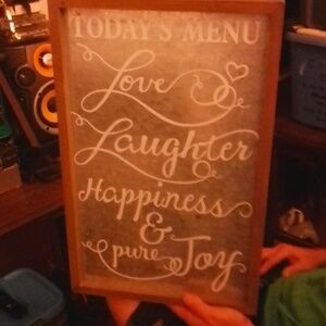 Menu boar fall wall decor large silver tin